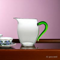 Tee Servierkanne - Pitcher aus Glas mit grünen Griff - 340ml - Evergreen Teashop