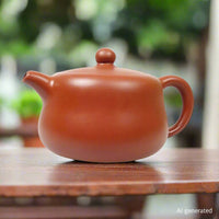 elegante Jing Lan Teekanne aus roten Ton im Yixing Zhuni Style - 180ml - Evergreen Teashop