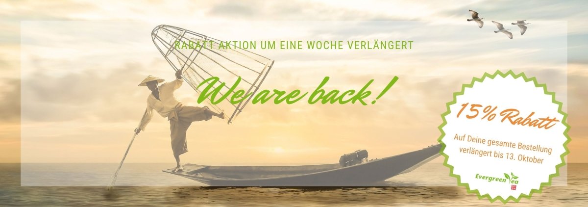 We are back! 15% Rabattaktion verlängert bis 13.10.2019