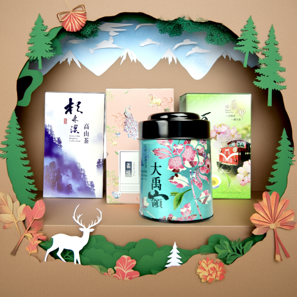 papercut picture of Taiwan High Mountain Oolong Tee Selection - Evergreen Teashop