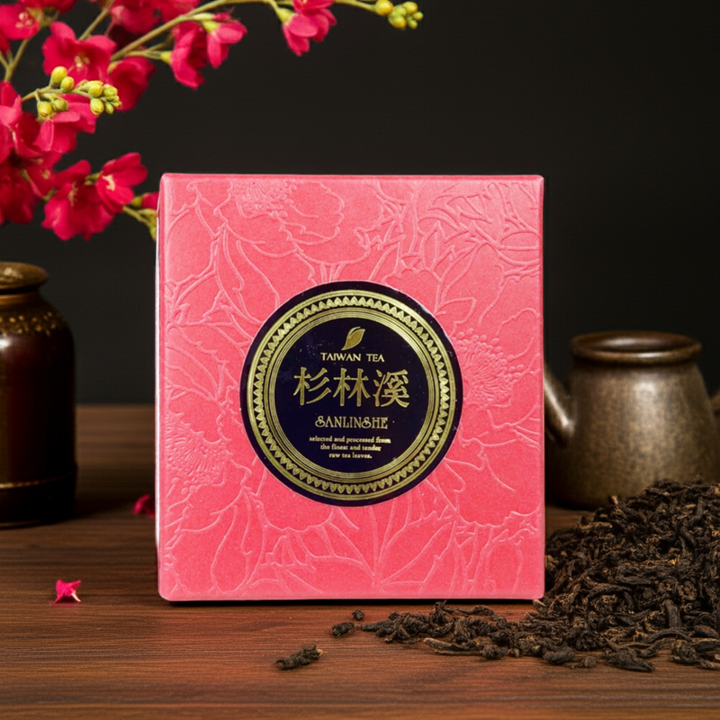 rote Teedose - stark gerösteter Shanlinxi Oolong Tee - Evergreen Teashop