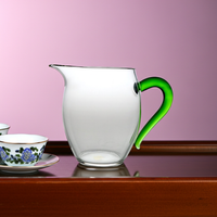 Tee Servierkanne - Pitcher aus Glas mit grünen Griff - 340ml - Evergreen Teashop